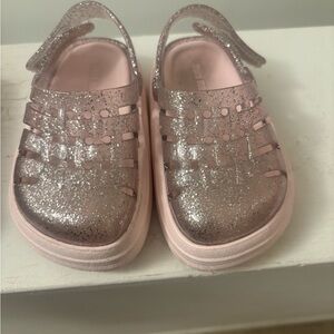 Mini Melissa Sparkly Pink Sandals